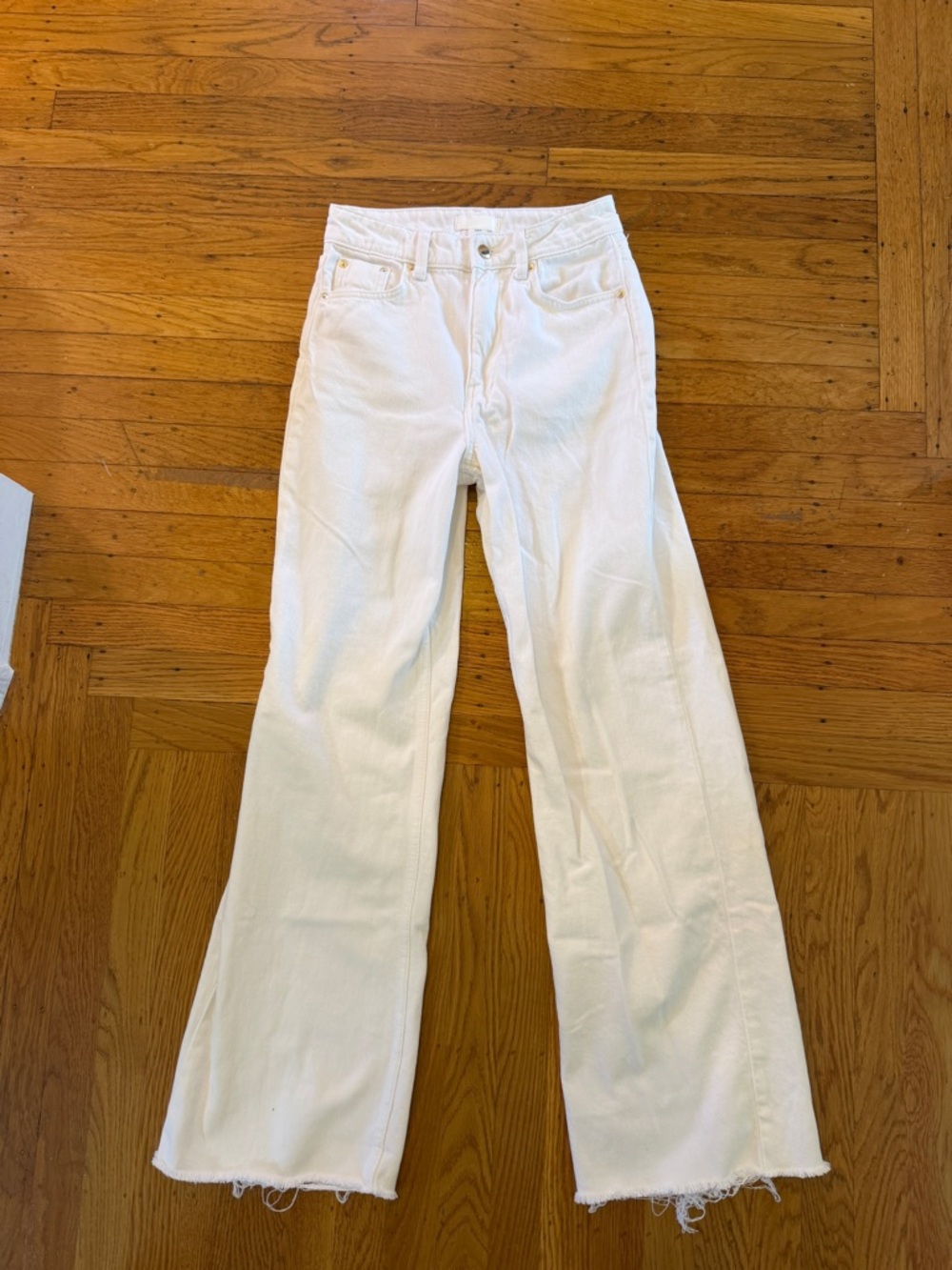 White High-Rise Wide Leg Jeans